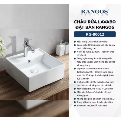 Chậu Rửa Mặt Đặt Bàn Rangos RG-80012