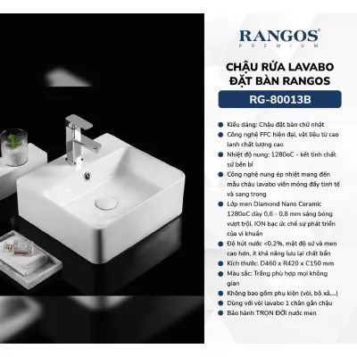 Chậu Rửa Mặt Đặt Bàn Rangos RG-80013B