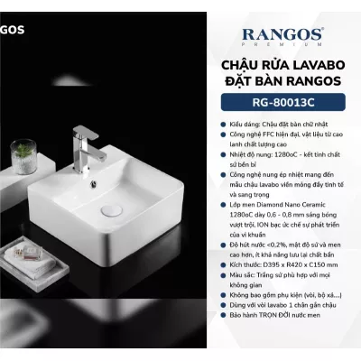 Chậu Rửa Mặt Đặt Bàn Rangos RG-80013C