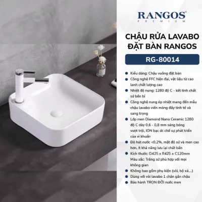 Chậu Rửa Mặt Đặt Bàn Rangos RG-80014
