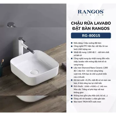 Chậu Rửa Mặt Đặt Bàn Rangos RG-80015