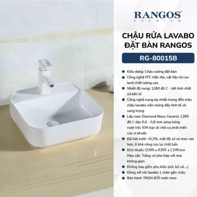Chậu Rửa Mặt Đặt Bàn Rangos RG-80015B