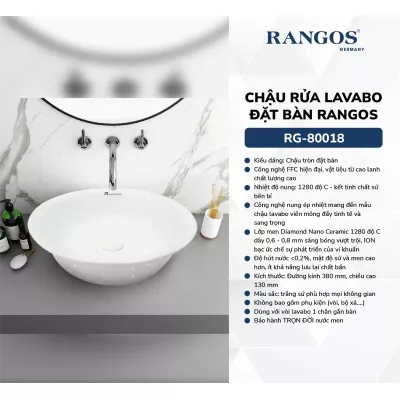 Chậu Rửa Mặt Đặt Bàn Rangos RG-80018