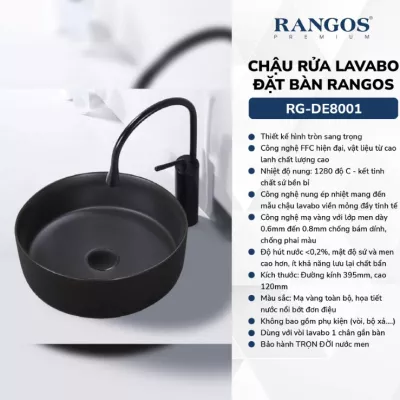 Chậu Rửa Mặt Đặt Bàn Rangos RG-DE8001