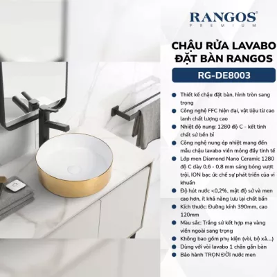 Chậu Rửa Mặt Đặt Bàn Rangos RG-DE8003