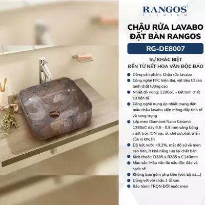 Chậu Rửa Mặt Đặt Bàn Rangos RG-DE8007