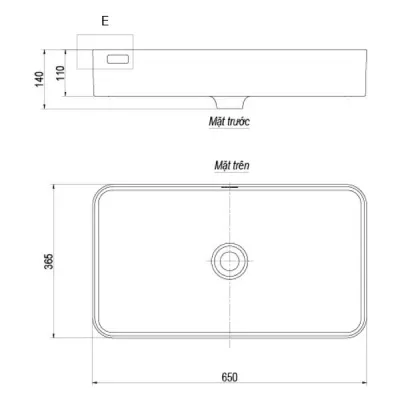 Chậu rửa mặt đặt bàn Viglacera P.21.140