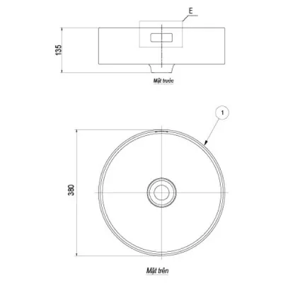 Chậu rửa mặt đặt bàn Viglacera P.21.150