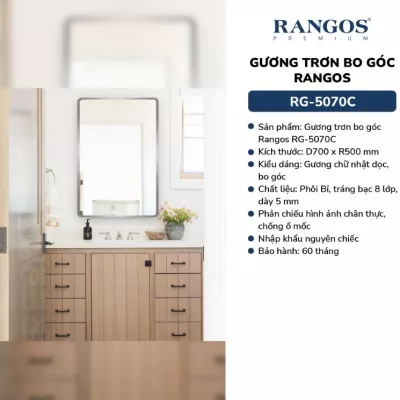 Gương Tròn Bo Góc Rangos RG-5070C