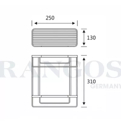 Kệ Góc Chữ Nhật Đôi Rangos RG-PK3A002B