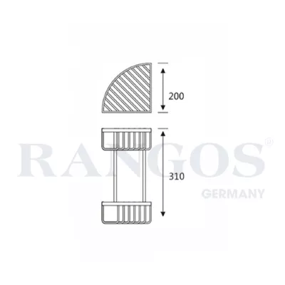 Kệ Góc Tam Giác Đôi Rangos RG-PK3A001B