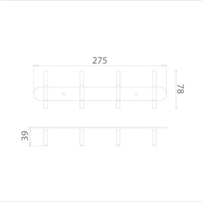 Móc treo áo 4 mấu Ecobath EC2038-4
