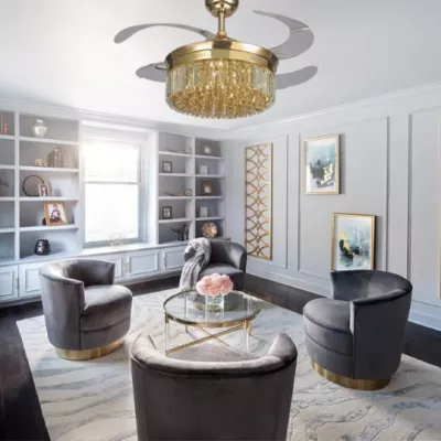 Quạt trần LuxAire Crystal Gold CR424ACABSGO