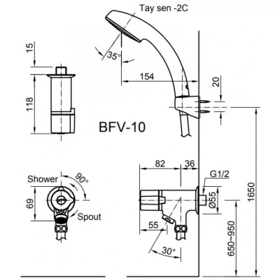 Sen tắm thường Inax BFV-10-2C
