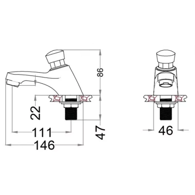 Vòi chậu 1 đường lạnh Caesar B053CU