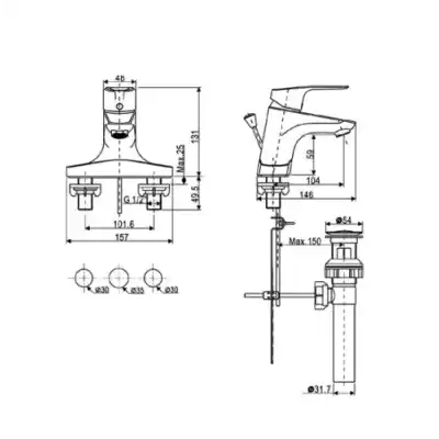 Vòi chậu nóng lạnh American Standard  WF-0302