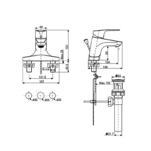 Vòi chậu nóng lạnh American Standard  WF-0302