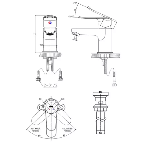 Vòi chậu rửa mặt Inax LFV-2012S-R