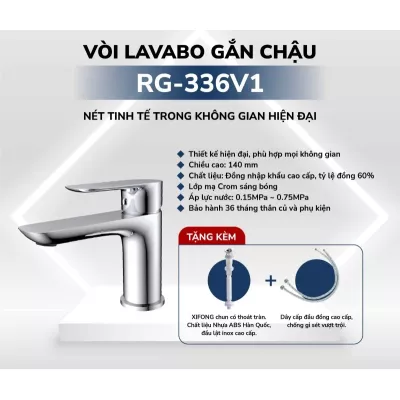 Vòi Lavabo Gắn Bàn Rangos RG-336V2B