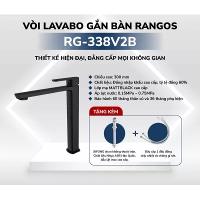Vòi Lavabo Gắn Bàn Rangos RG-338V2B