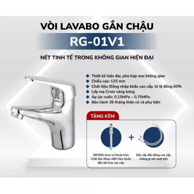 Vòi Lavabo Gắn Chậu Rangos RG-01V