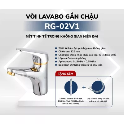 Vòi Lavabo Gắn Chậu Rangos RG-02V