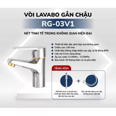Vòi Lavabo Gắn Chậu Rangos RG-03V1