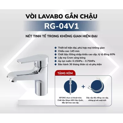 Vòi Lavabo Gắn Chậu Rangos RG-04V