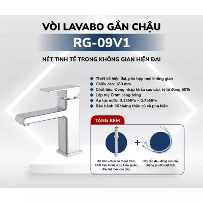 Vòi Lavabo Gắn Chậu Rangos RG-09V1