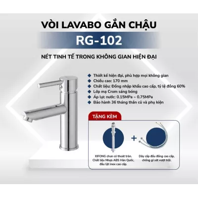 Vòi Lavabo Gắn Chậu Rangos RG-102