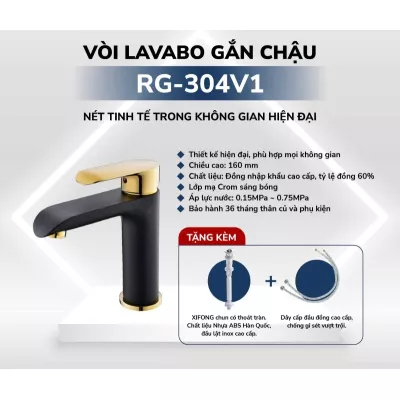 Vòi Lavabo Gắn Chậu Rangos RG-304V1