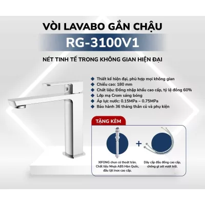 Vòi Lavabo Gắn Chậu Rangos RG-3100V1