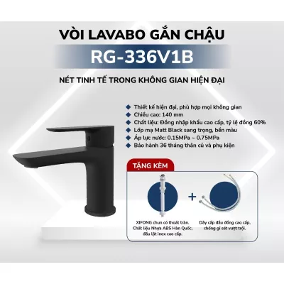 Vòi Lavabo Gắn Chậu Rangos RG-336V1B