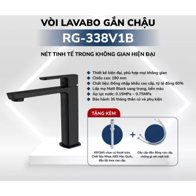 Vòi Lavabo Gắn Chậu Rangos RG-338V1B