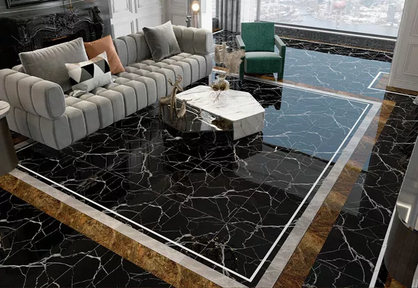 Gạch vân đá marble màu đen