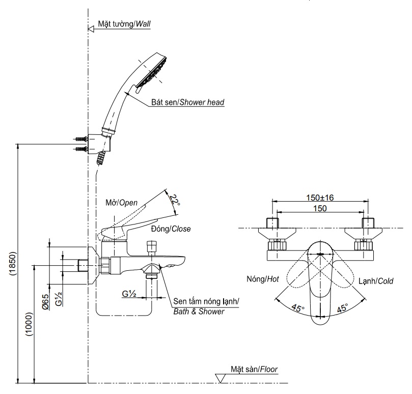 Bản vẽ sen tắm TOTO TBS04302V/TBW01008A