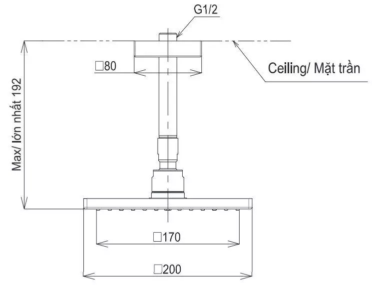 Bản vẽ bát sen tắm TOTO TBW08001A1